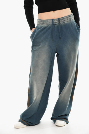 Casual Wide-Leg Pants P-ZENIA-Q1 With Ombre Effect