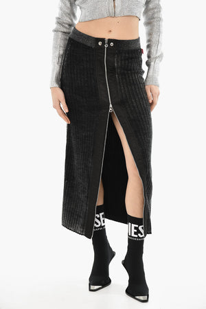 Maxi Skirt M-ASI Ribbed Wool With Zip