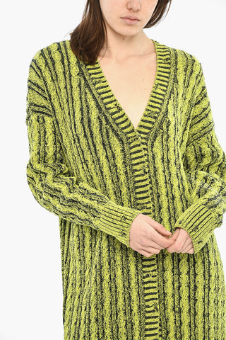 Maxi Dress M-PANAGIA With Crochet Cardigan And V-Neck