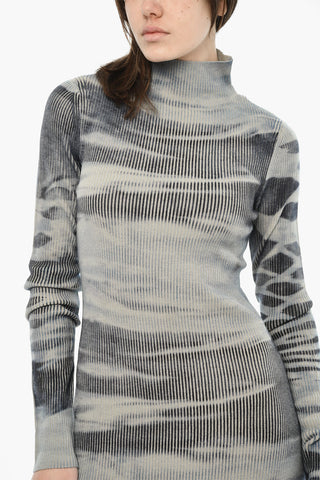 Strickmaxikleid M-ARLENA mit Spitzenbesatz
