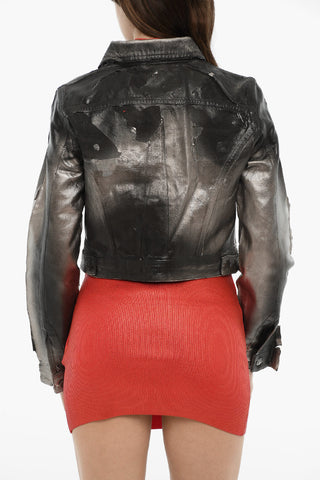 Metallic Jacket DE-SLIMMY with Logo Buttons