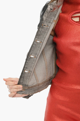 Metallic Jacket DE-SLIMMY with Logo Buttons
