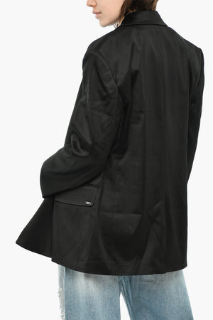 Satin-Blazer G-KESSa Mit Ein-Knopf-Verschluss Und Pattentaschen