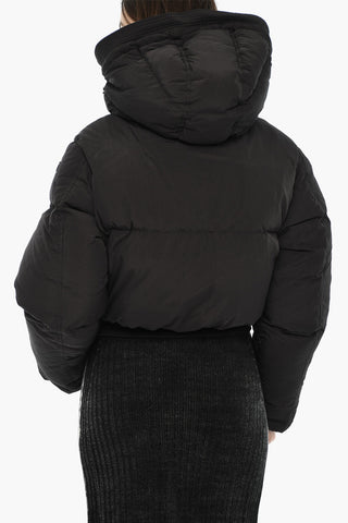Piumino W-PEYT Crop con Cappucccio Removibile
