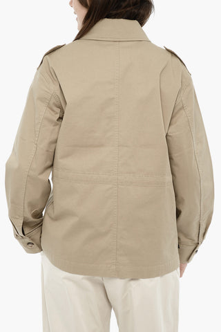 Einfarbiges Overshirt aus Stretch-Baumwolle