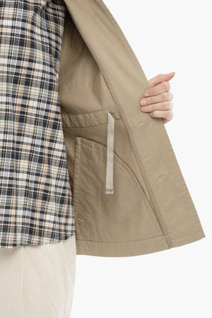 Solid-Color Stretch Cotton Overshirt