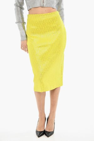 Midi Skirt M-IKARIA With All-Over Metallic Logo