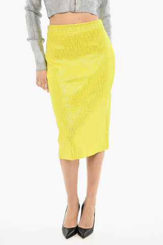 Midi Skirt M-IKARIA With All-Over Metallic Logo