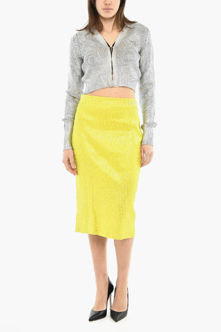 Midi Skirt M-IKARIA With All-Over Metallic Logo