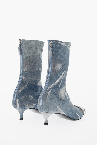 Denim Ankle Boots D-VENU with Front Monogram 5.5cm