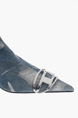 Denim Ankle Boots D-VENU with Front Monogram 5.5cm