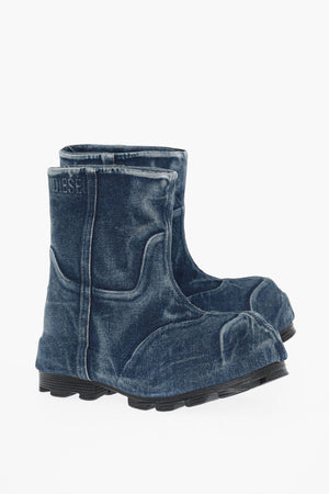 Denim Ankle Boots D-HAMMER with Chunky Sole