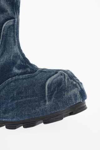 Denim Ankle Boots D-HAMMER with Chunky Sole