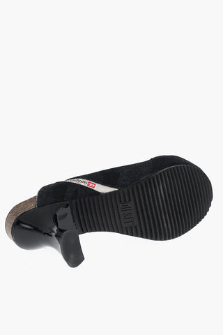 Clogs D-WOODSTOCK aus Denim mit 8cm Absatz