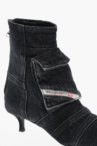 Denim Ankle Boots D-VENUS with Small Pockets, 5cm