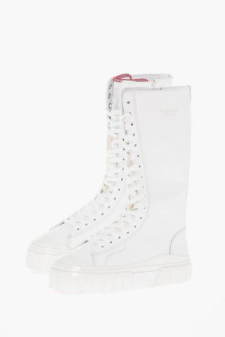 가죽 레이스업 부츠 S-HANAMI 플랫폼 솔