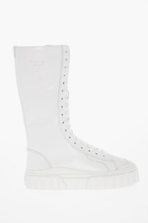 Leather Lace-up Boots S-HANAMI with Flatform Sole