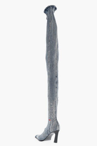 데님 하이 부츠 D-ALLAS HB 뾰족 앞코 8cm