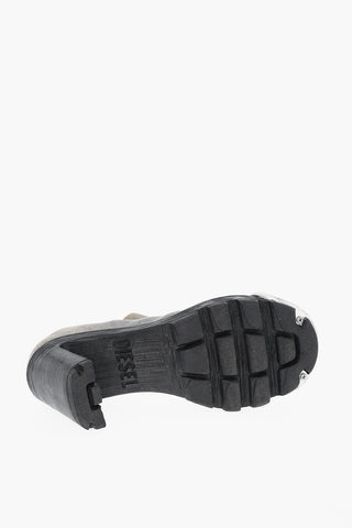 Denim Clogs D-HAMMER with Oval-D Metal Logo and 10cm Heel