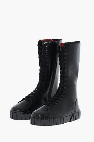 가죽 레이스업 부츠 S-HANAMI 플랫폼 솔