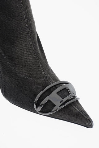 Denim-Stiefel D-VENUS mit spitzer Spitze und 10 cm Absatz