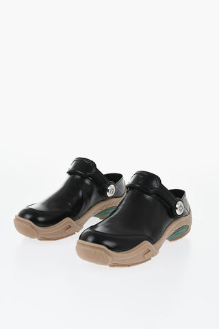 Mules Aus Gebürstetem Leder Mit Gummisohle