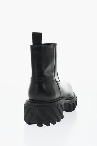 Leather Ankle Boots with 5cm Internal Zip