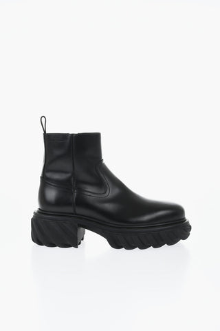 Leather Ankle Boots with 5cm Internal Zip