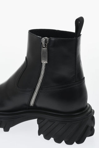 Leather Ankle Boots with 5cm Internal Zip