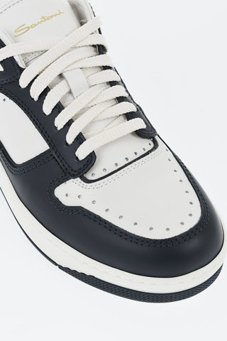Ledersneaker AIR mit kontrastierenden Details
