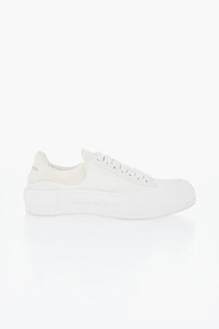 Low Canvas Sneakers with Rubber Toe