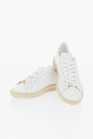 Leather Sneakers with Rubber Sole