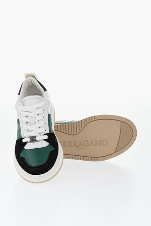 Low-top Two-tone Leather Sneakers DENNIS
