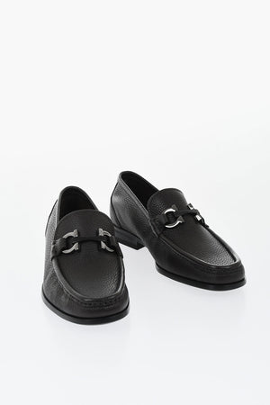 Hammered Leather Loafers GRANDIOSO with Front Bit