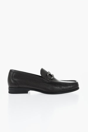 Hammered Leather Loafers GRANDIOSO with Front Bit