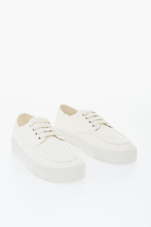 Hammered Leather Lace-Up Sneakers
