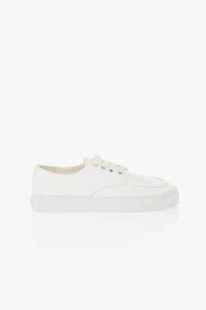 Hammered Leather Lace-Up Sneakers