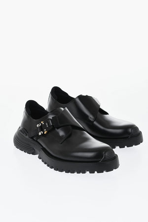 Derby Monk Strap Shoes With Safety Buckle