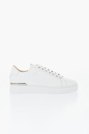 Niedrige Sneaker HEXAGON aus Leder mit Ton-in-Ton-Logo