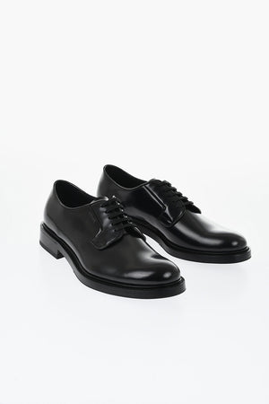 Leather Derby Shoes with Rubber Sole