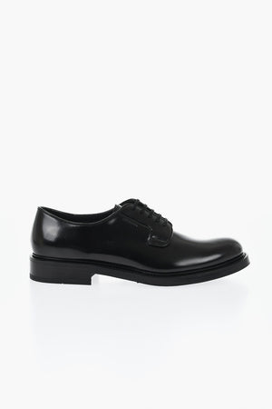 Leather Derby Shoes with Rubber Sole