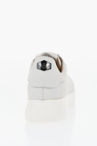 EMPORIO Sneakers Allacciate in Nappa con Suola in Gomma