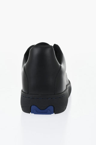 Low Leather Sneakers with Embossed Logo