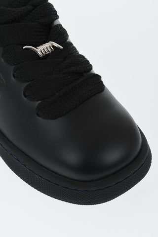 Low Leather Sneakers with Embossed Logo