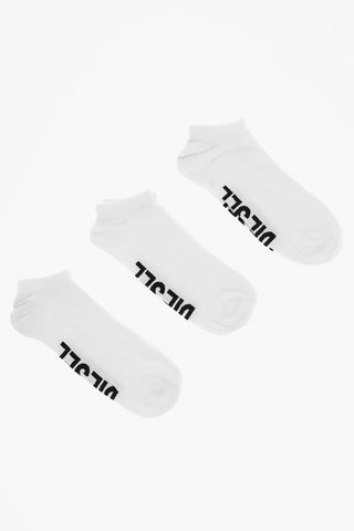 Set of 3 Pairs of Solid-Color Socks with Contrast Logo
