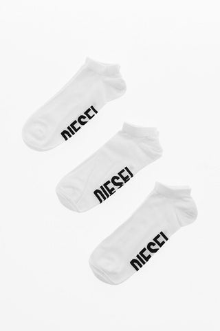 Set of 3 Pairs of Solid-Color Socks with Contrast Logo