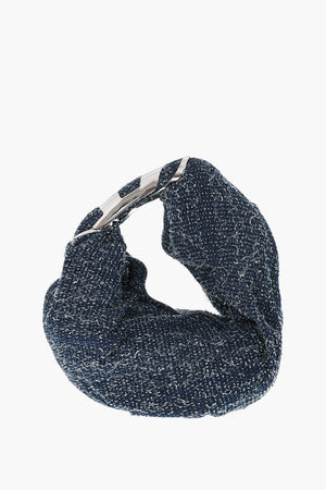 Denim Hobo Bag GRAB-D with Metal Monogram