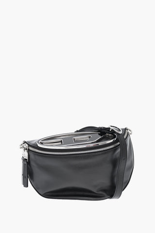Leather Shoulder Bag With Oval-D Metal Monogram