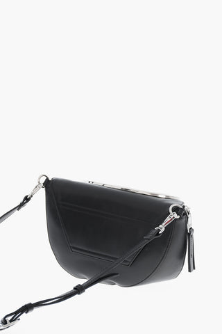 Leather Shoulder Bag With Oval-D Metal Monogram