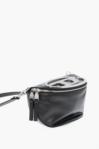 Leather Shoulder Bag With Oval-D Metal Monogram